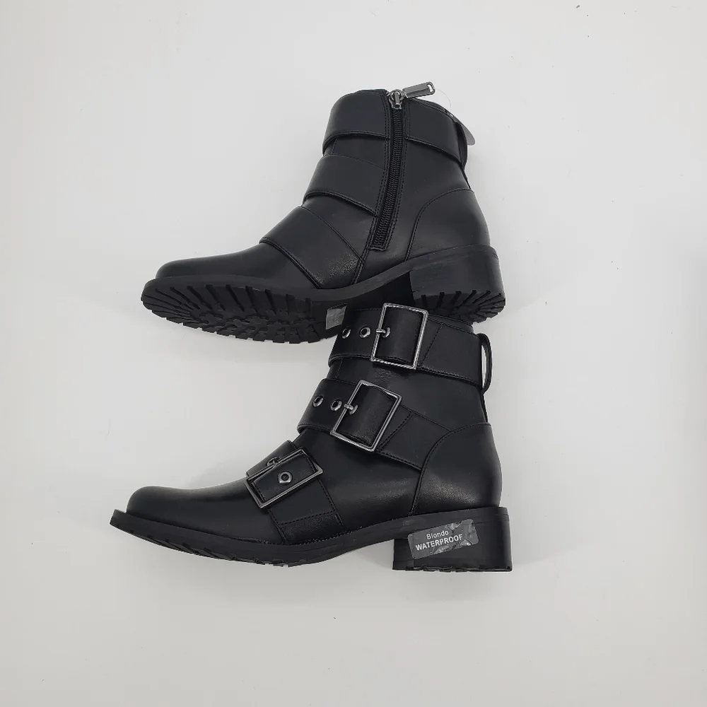 Blondo waterproof Camila B6727 moto leather bootie women's size 6 new